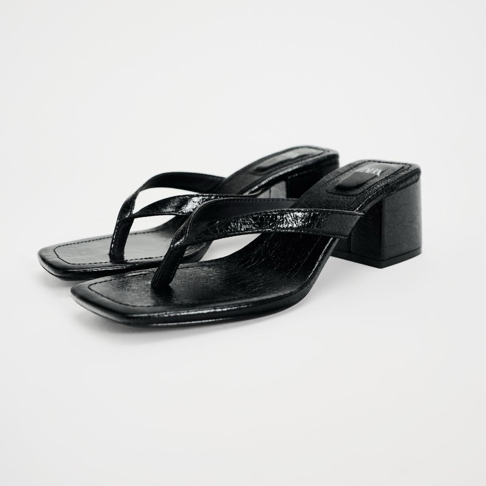 Zara Block Heel Flip Flop